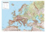 Planisfero 121-Europa carta murale in rilievo cm 100x74